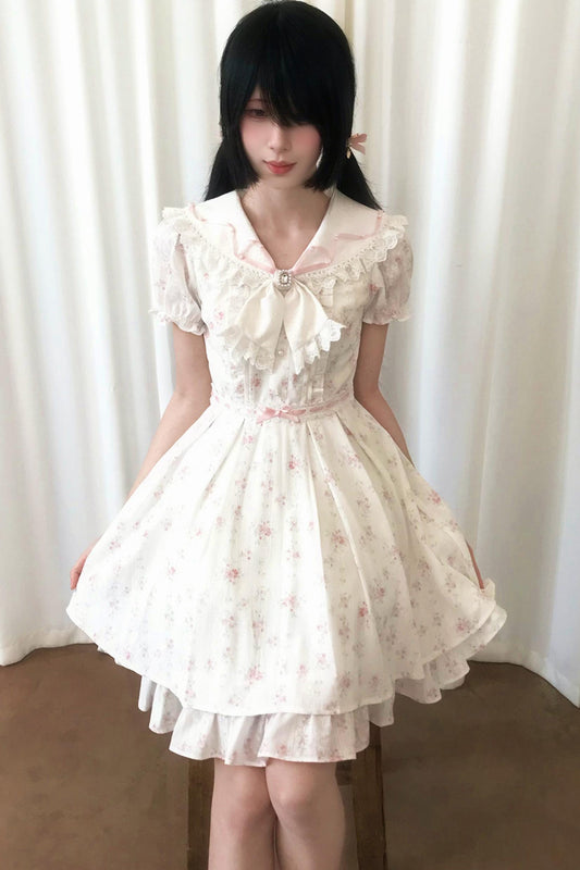 Ethereal Floral Sailor Doll Dress