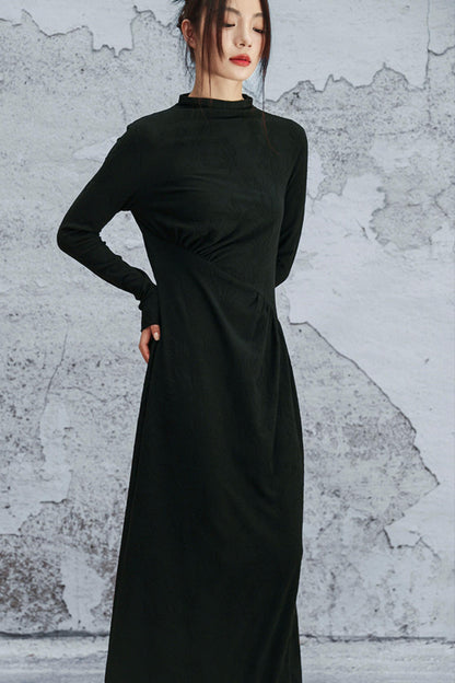 ブラックニットモードドレス