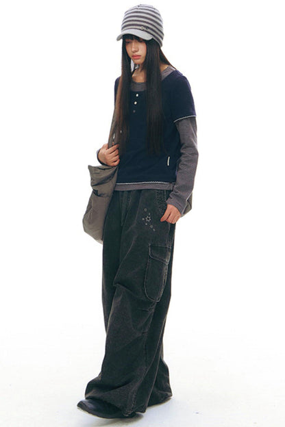 レトロワークウェアルーズパンツ