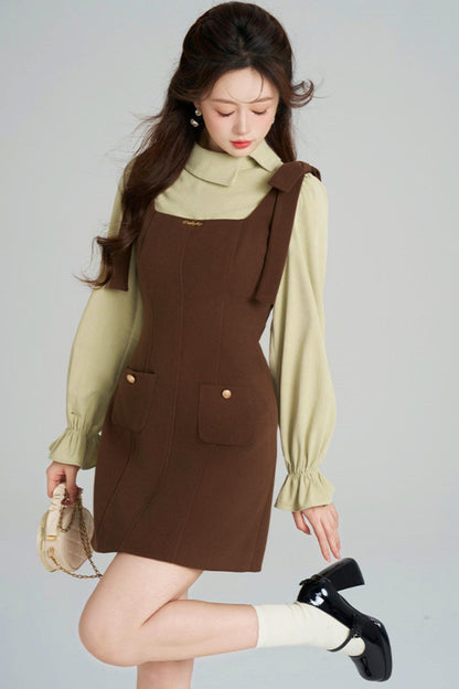 Elegant Waist-Cinching Suit Dress