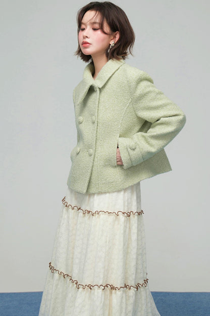 エレガントダイアゴナルウールンコート