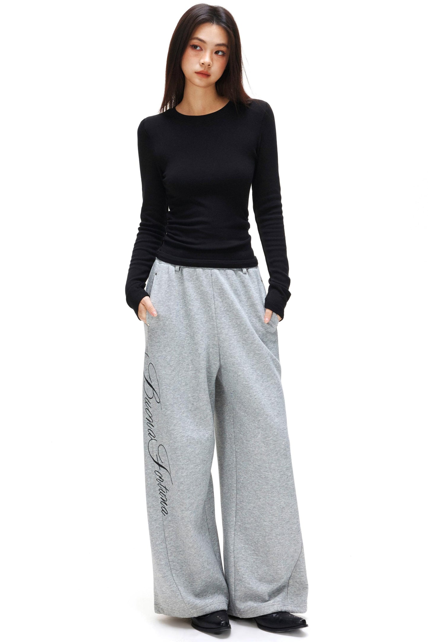 レータラインルーズスウェットパンツ