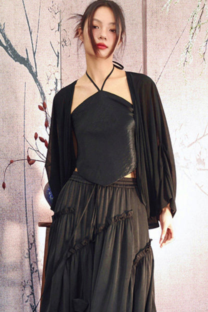 Dark Romantic Satin Skirt