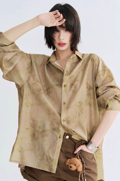 Tie-dye print mode shirt