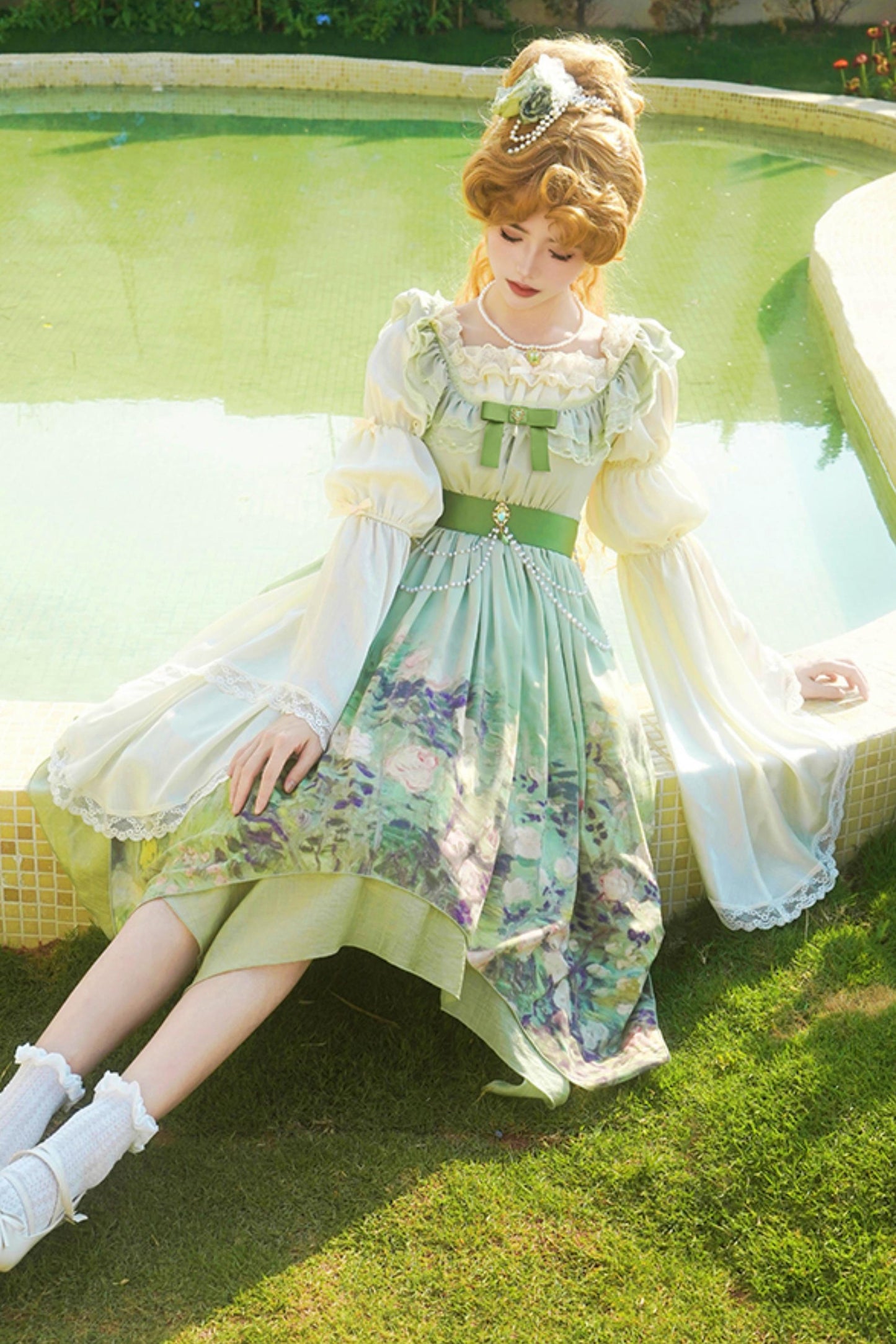 クラシックシフォンローズドレスセットアップ