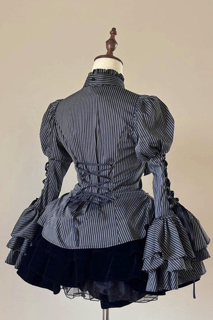 Princess Sleeve Gothic Striped Lolita Blouse