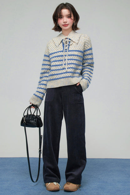 カラーブロックボーダーニット