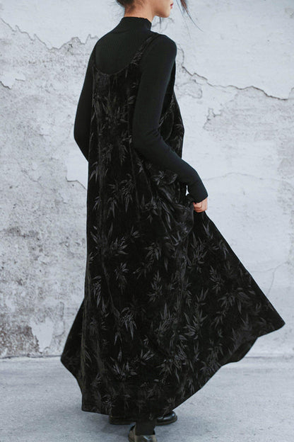 シェニールダークパターンドレス