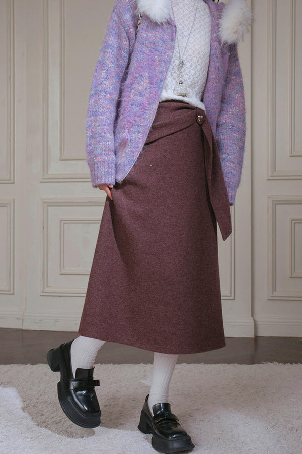 Wood Red Patchwork Skirt