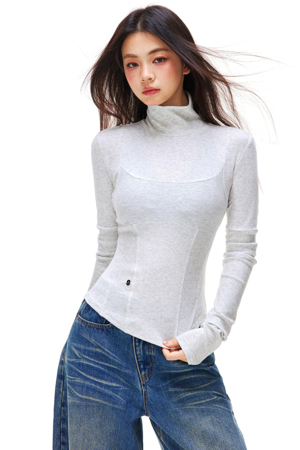 Slim Basic Turtleneck Top