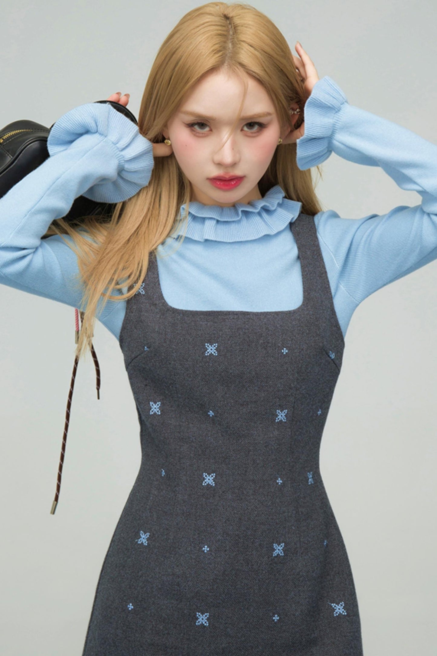 スターブルーエンブロイダードキャミソールドレス