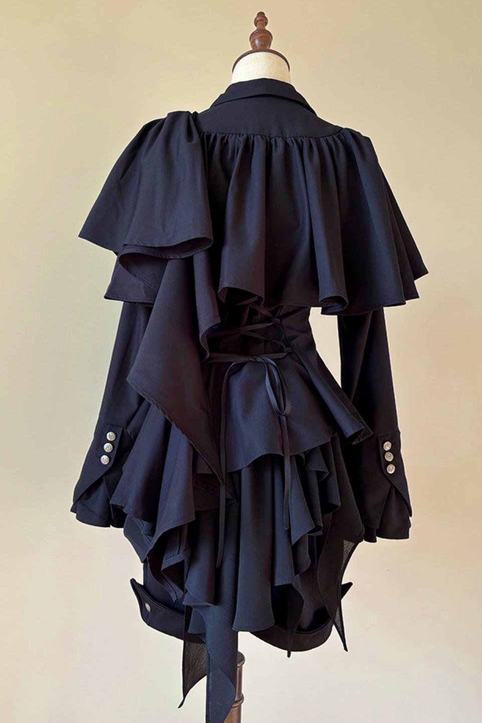 Embroidered Gothic Shawl Blouse