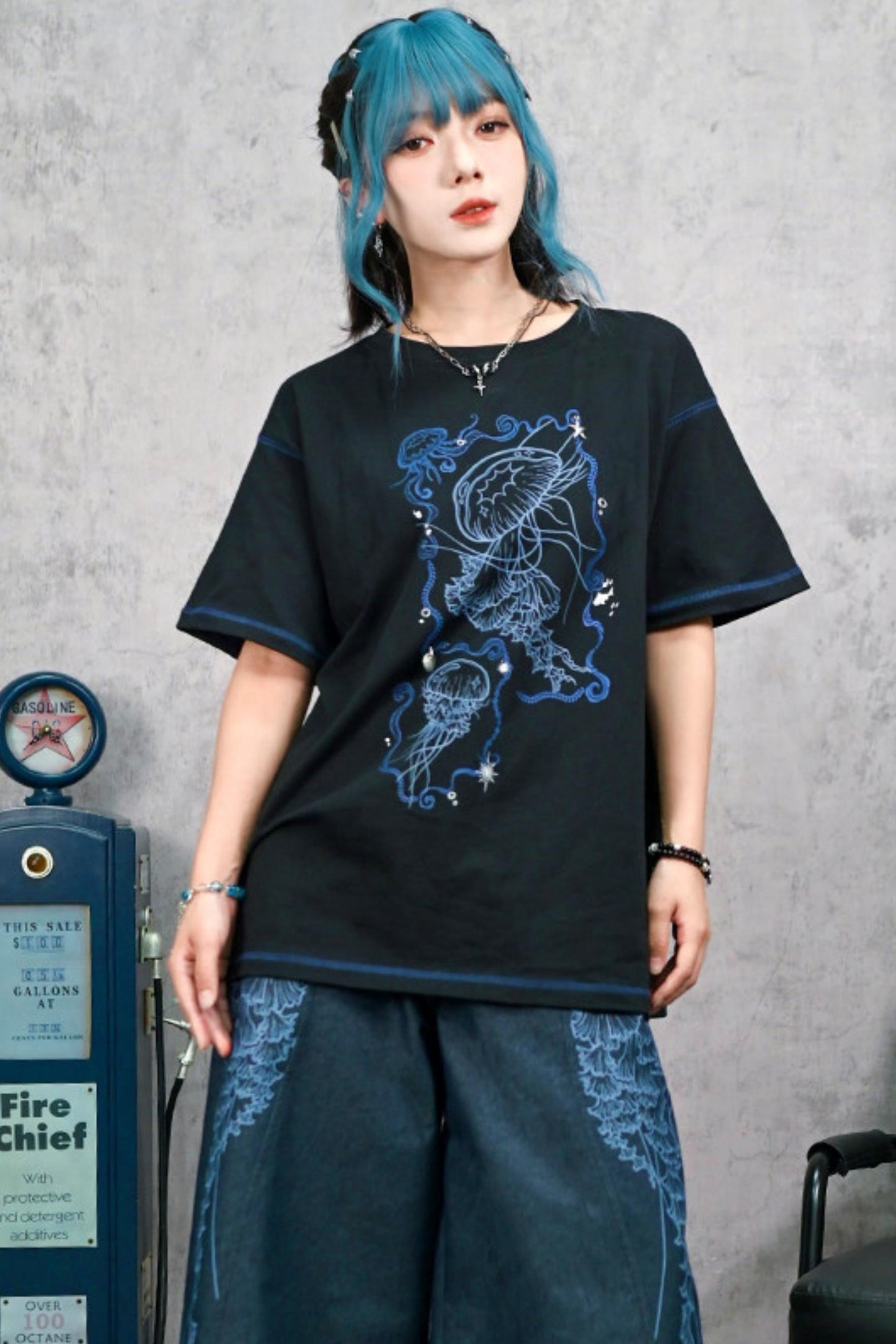Blue Realm Jellyfish Cotton Top