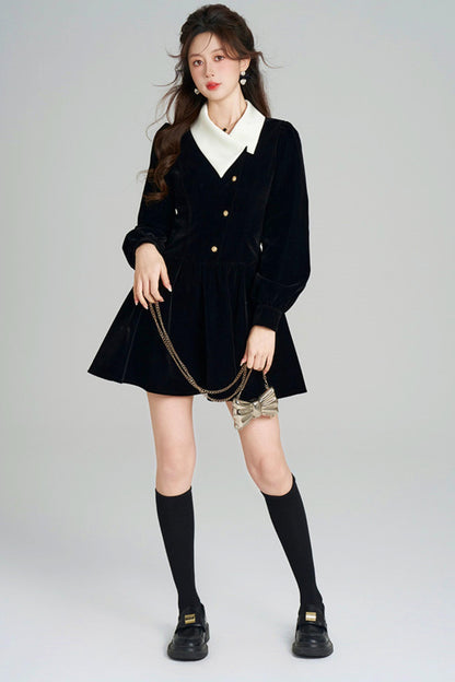 Black Velvet Hepburn Dress