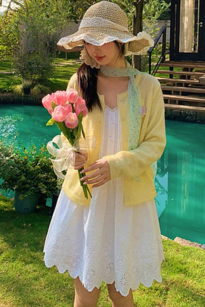 레이스 패치워크 스트랩 원피스