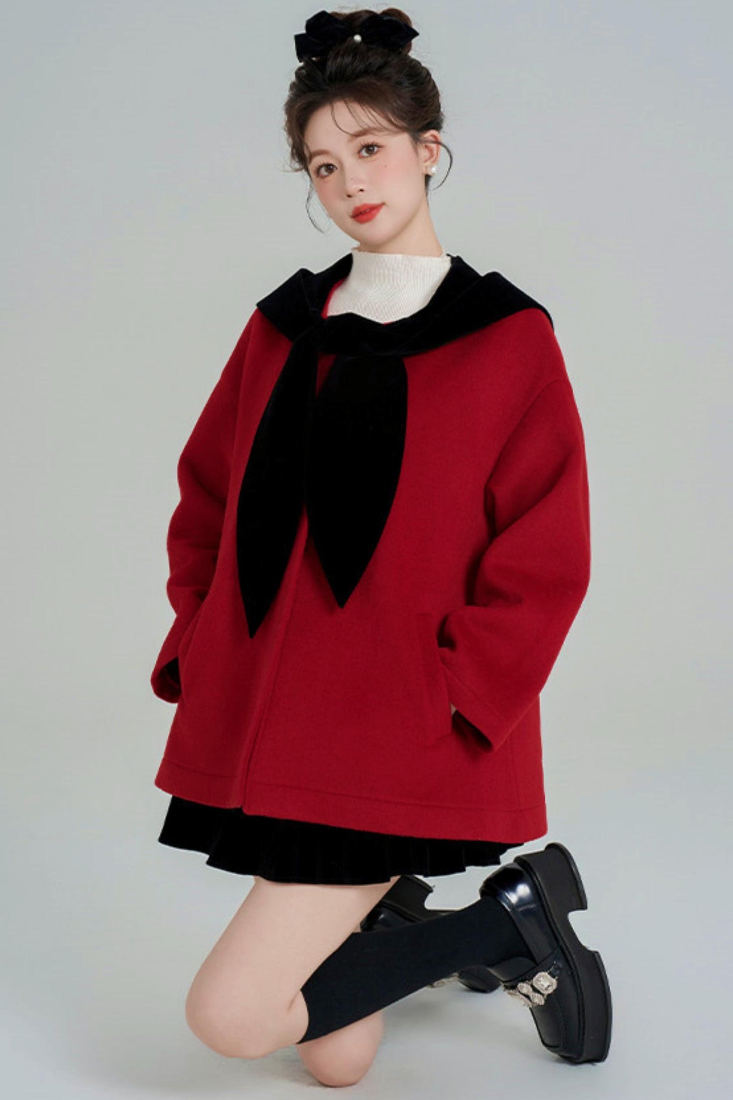 Shawl Hood Style Flare Coat