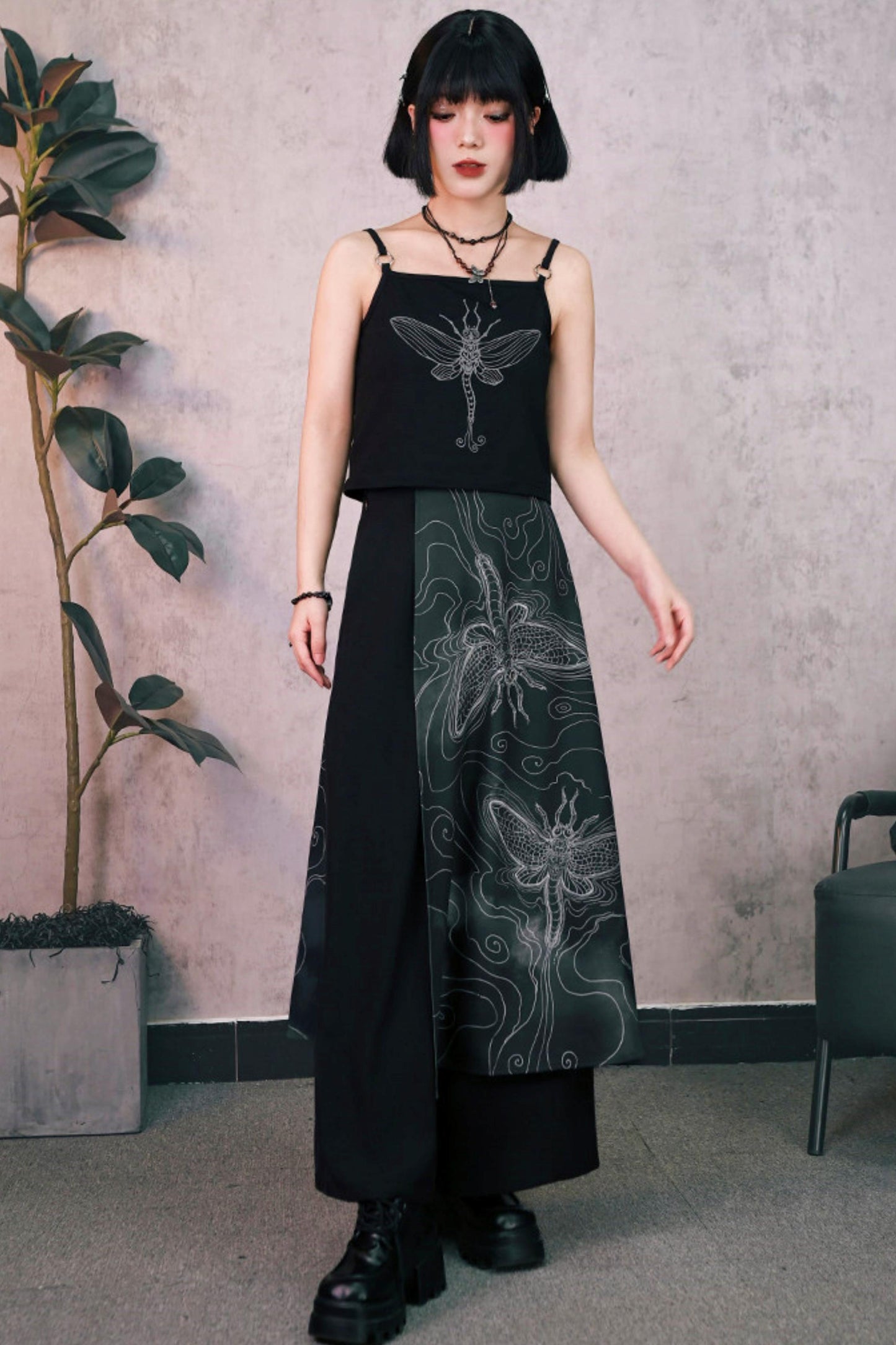 Short-Sleeved Eternity Print Top