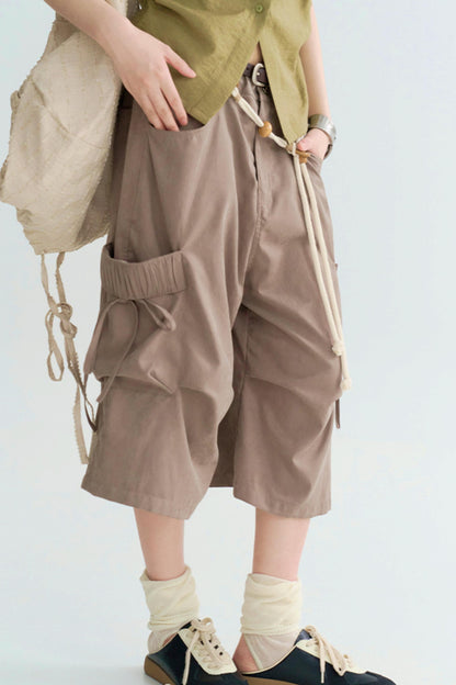 ルーズフィットクロップドカーゴトラウザーズパンツ
