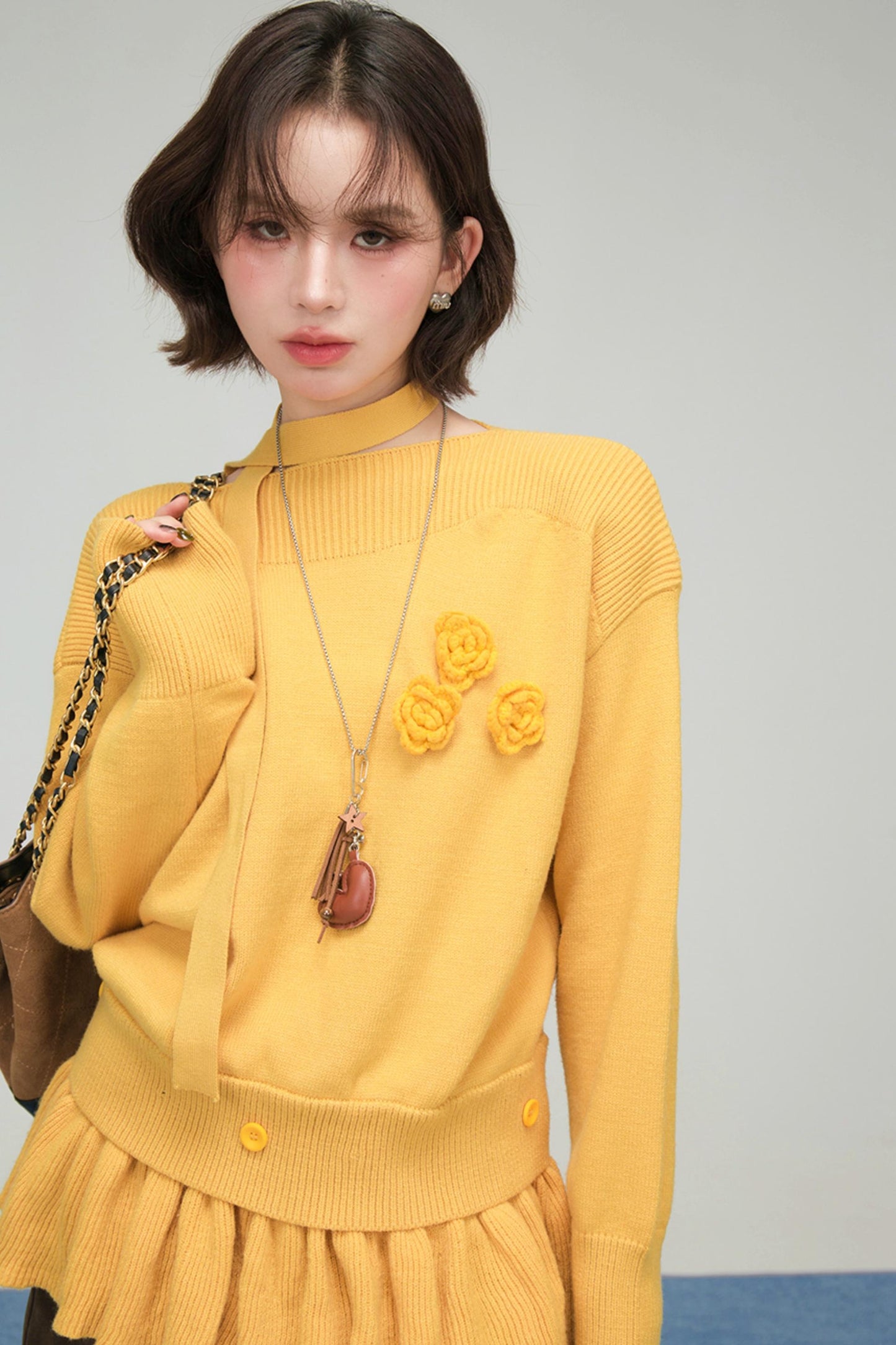 レトロポイントフラワーニット