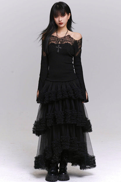 Lace Fluffy Cake Skirt