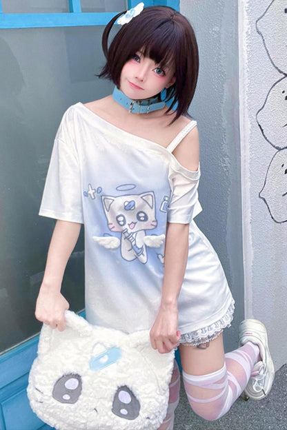 【天使界隈】エンジェルナースキャットTシャツ