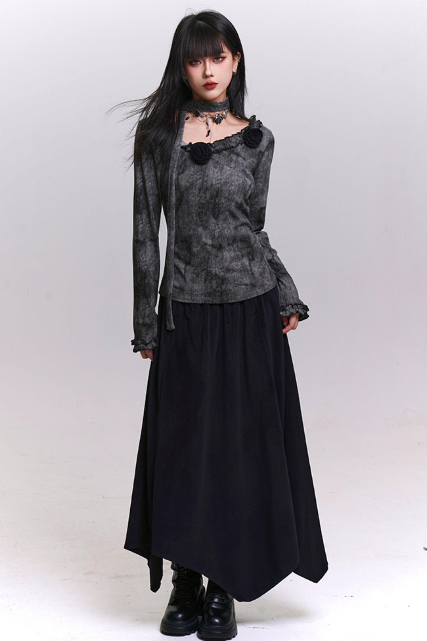 エレガントツーピーススカートセットアップ