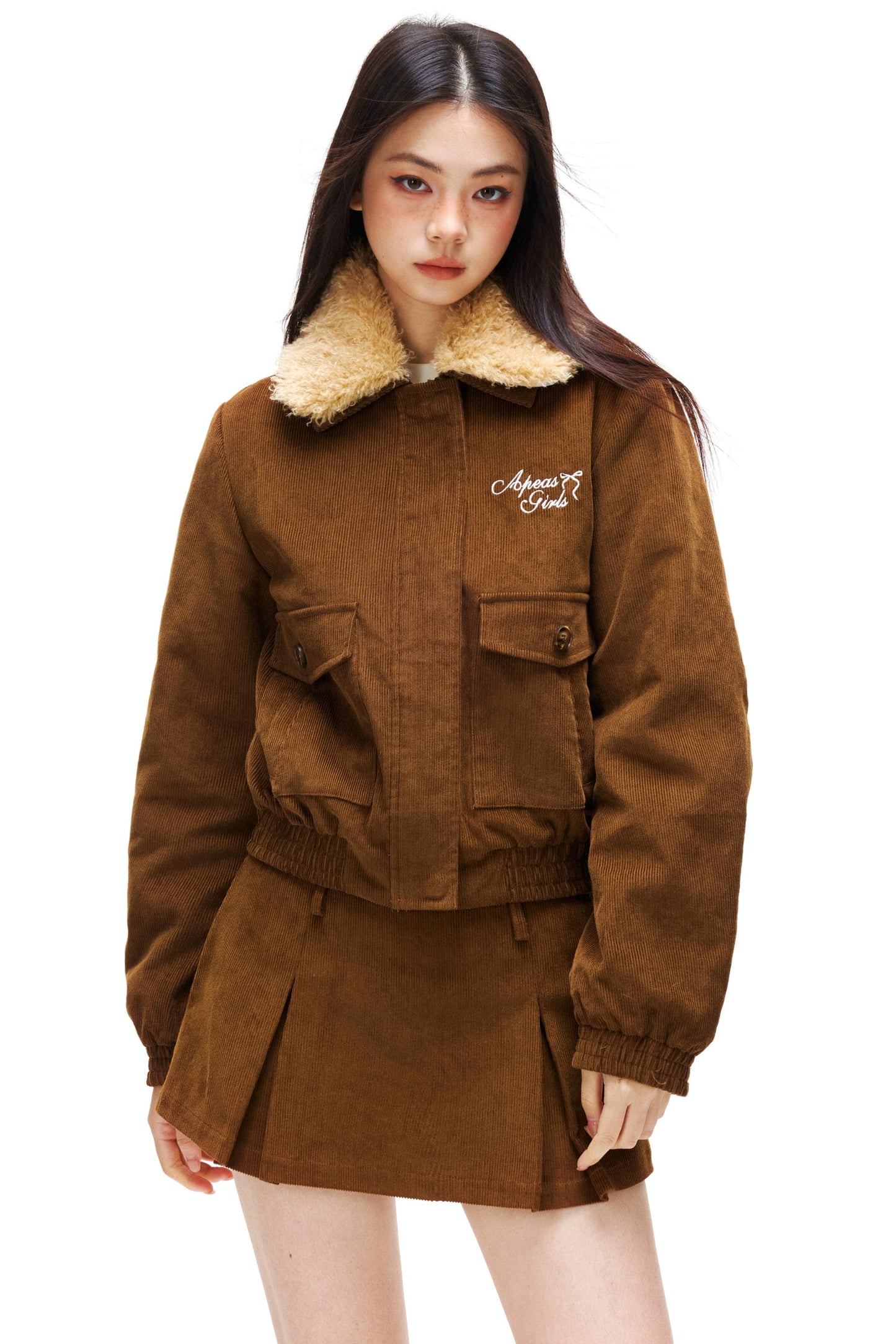 Retro Corduroy Jacket Set