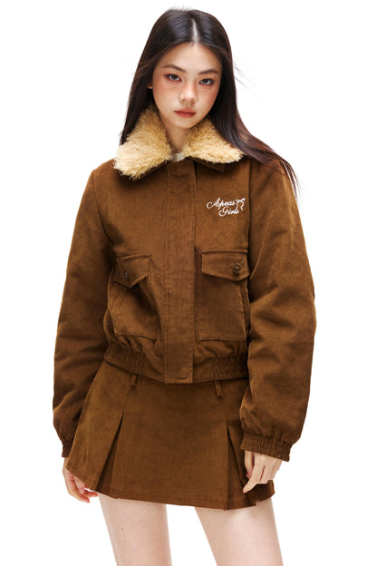 Retro Corduroy Jacket Set