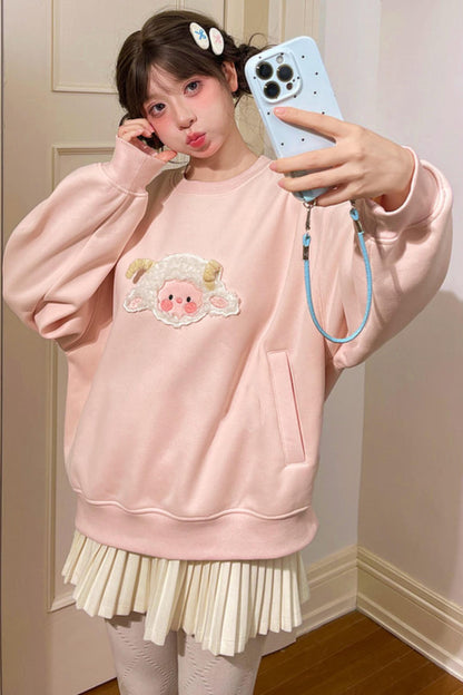 Forest Girl Lamb Fleece Sweatshirt + Hat