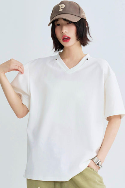 Detachable color solid tee shirt