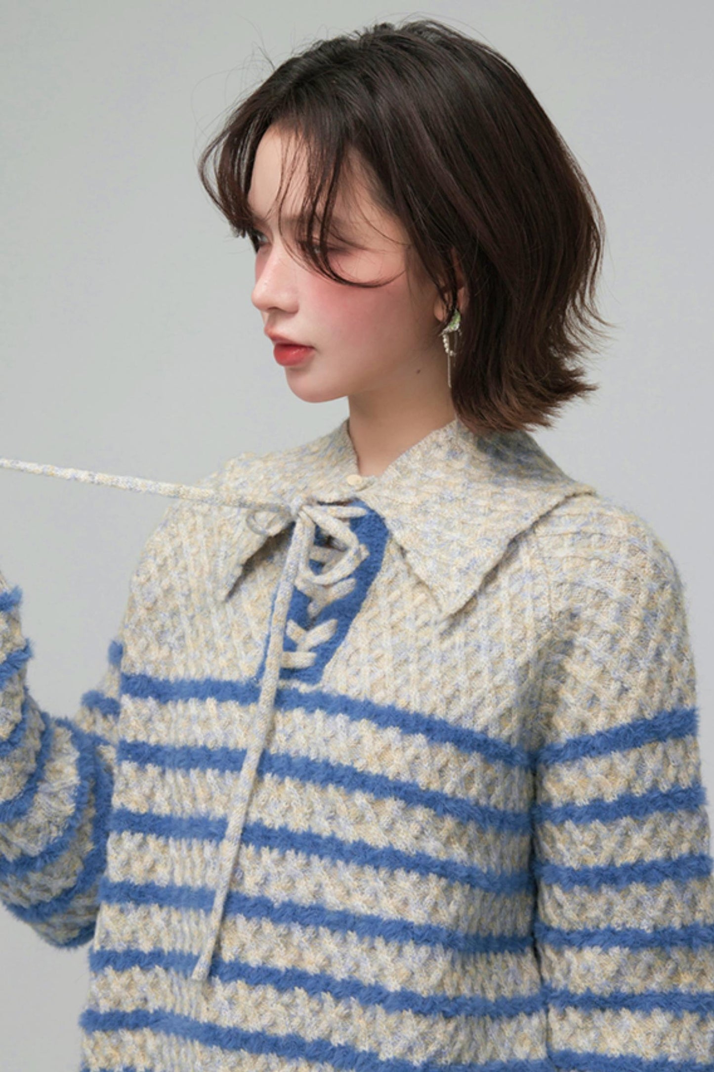 カラーブロックボーダーニット