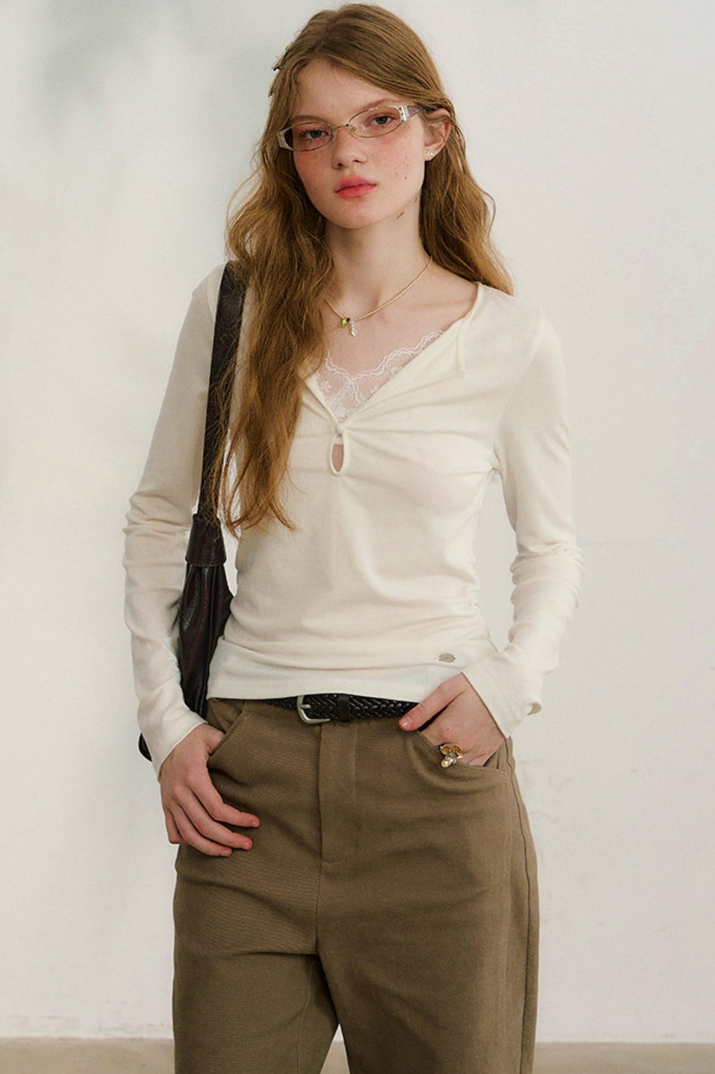 클라우드 씨더 레이스 패치워크 탑