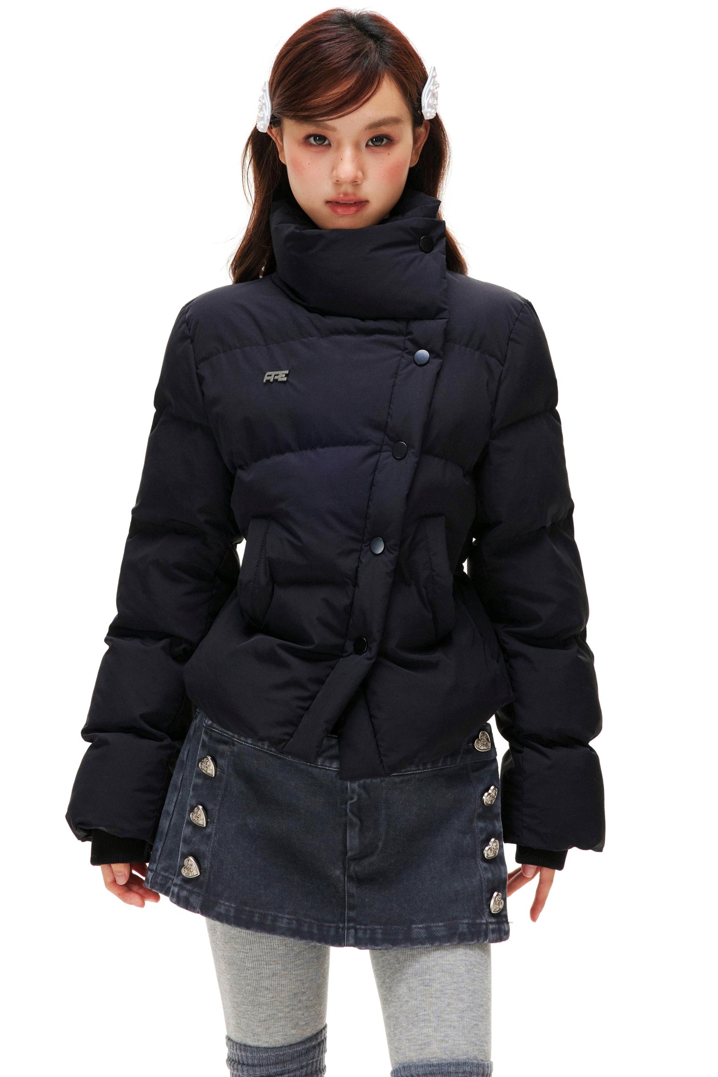 American Retro Stand Collar Down Jacket