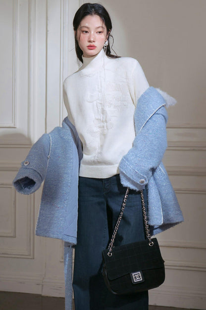 Milky White Turtleneck Top