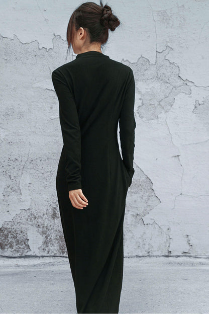 ブラックニットモードドレス