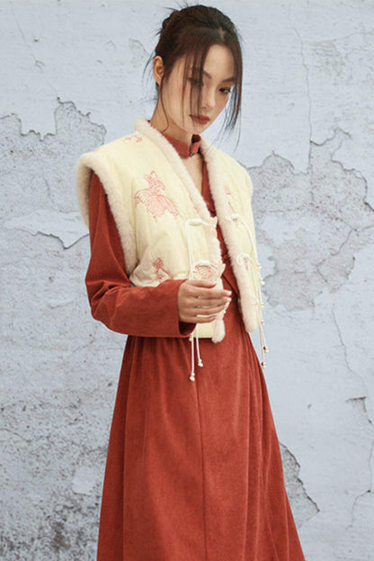 Coy Embroidered Winter Vest