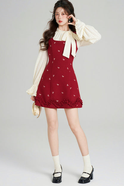 Sweet Red Vest Dress + Top