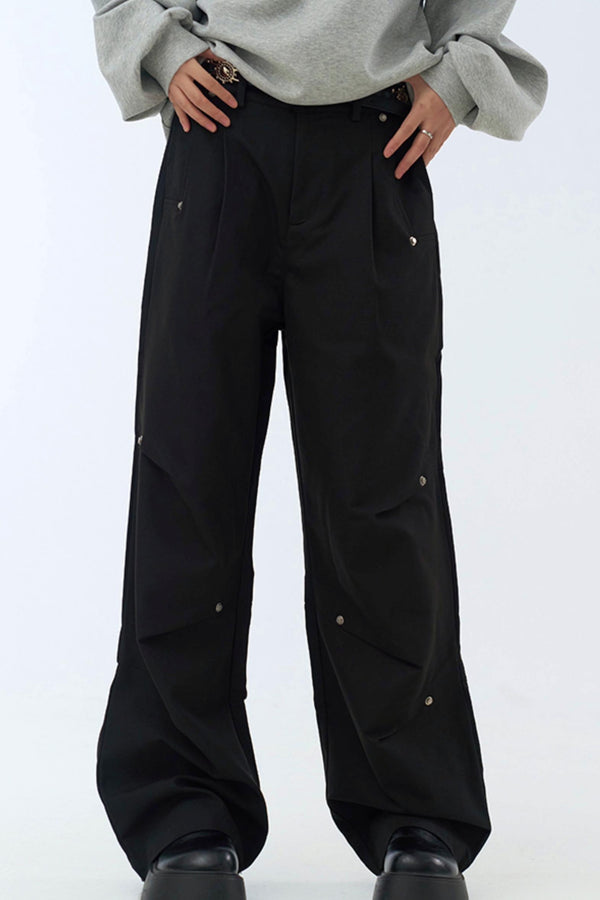 リラックスフィットプリーツレッグパンツ