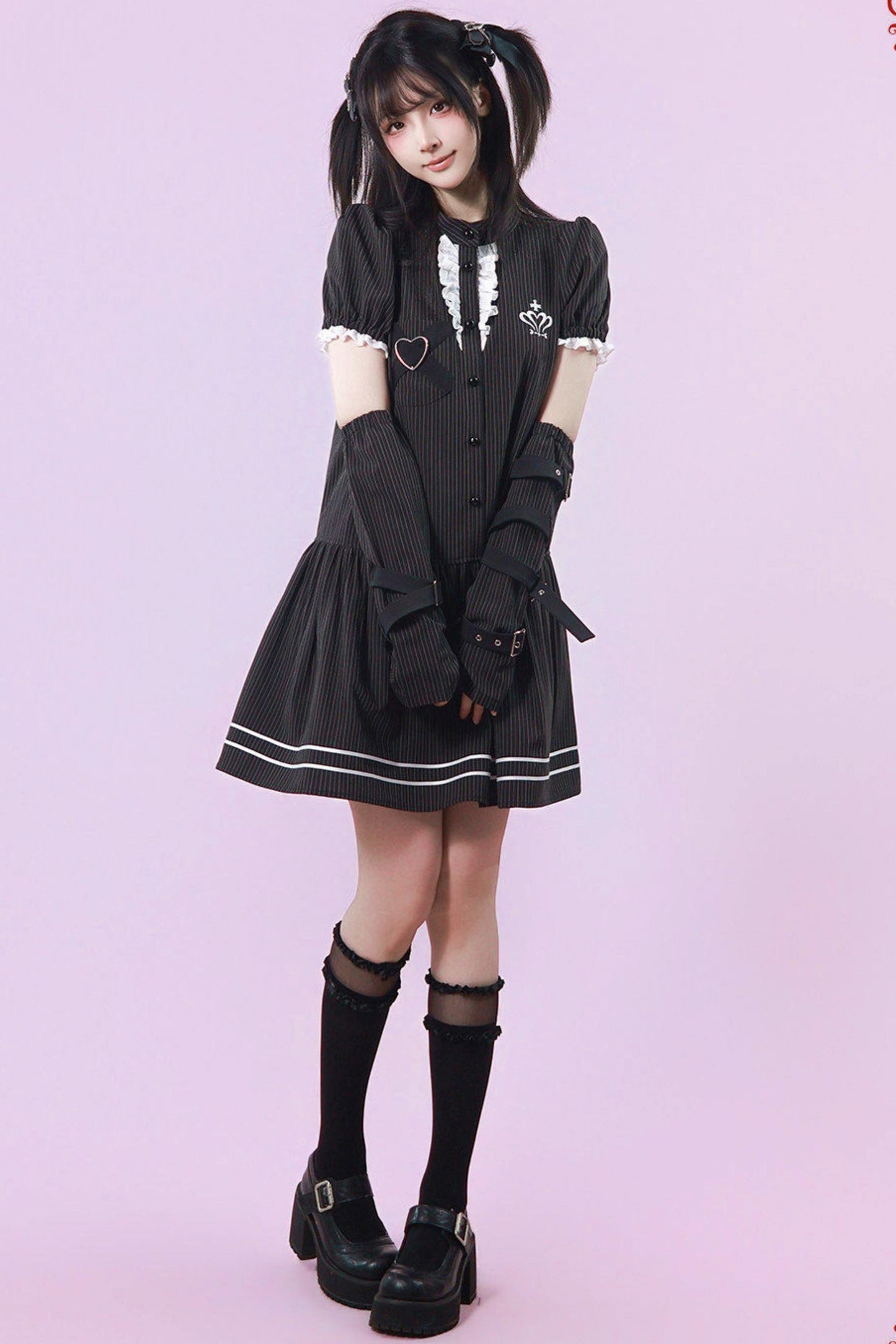 ハートリボンサブカル制服ワンピース