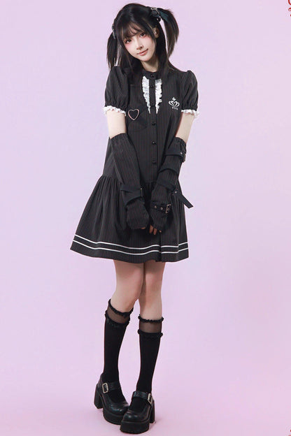 ハートリボンサブカル制服ワンピース