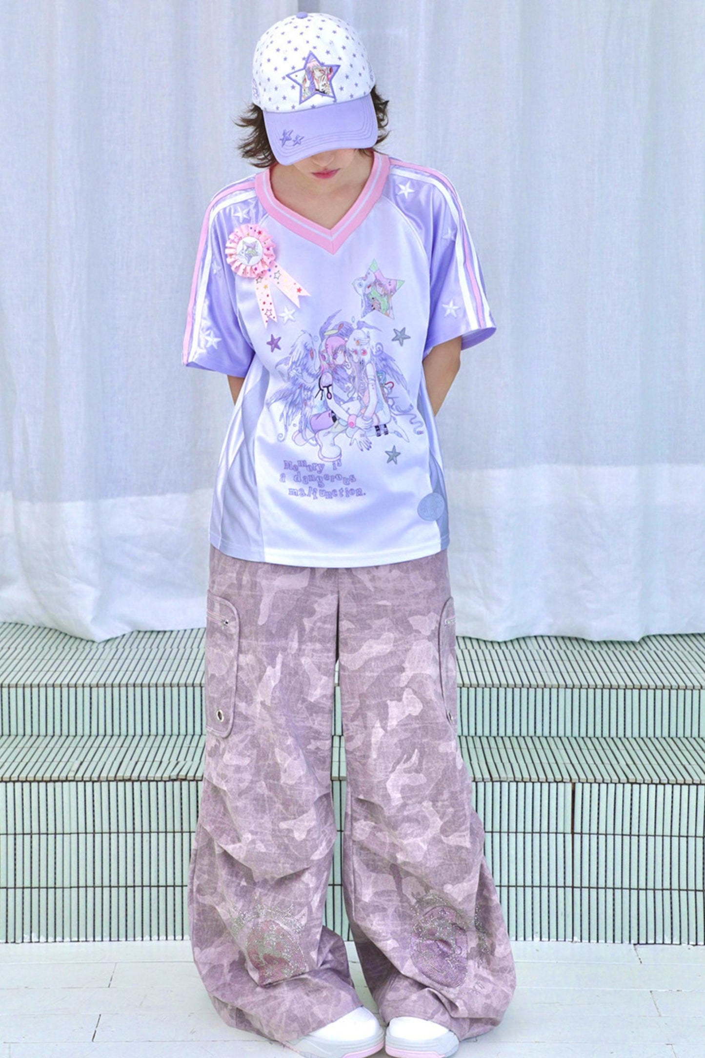 Pantalon large camouflage ange