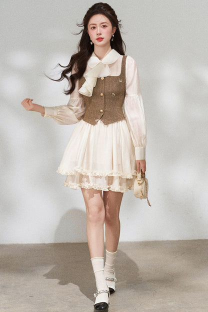 프렌치 니치 포트 투 피스 드레스