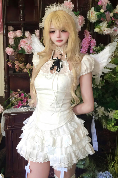 Lace Patchwork Top + Tiered Skirt