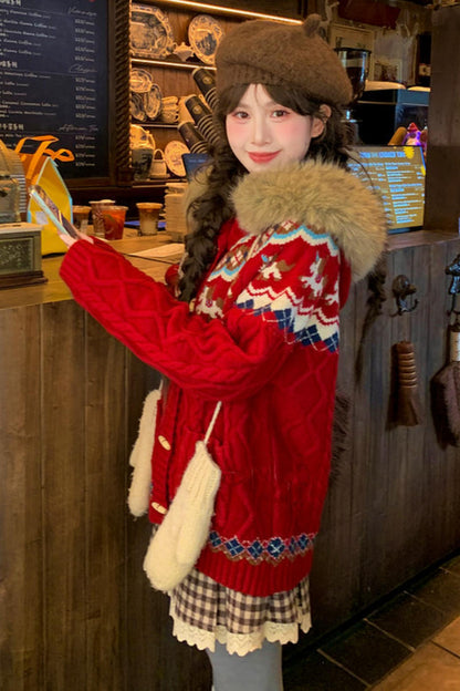 Mori Girl Hooded Knit Cardigan