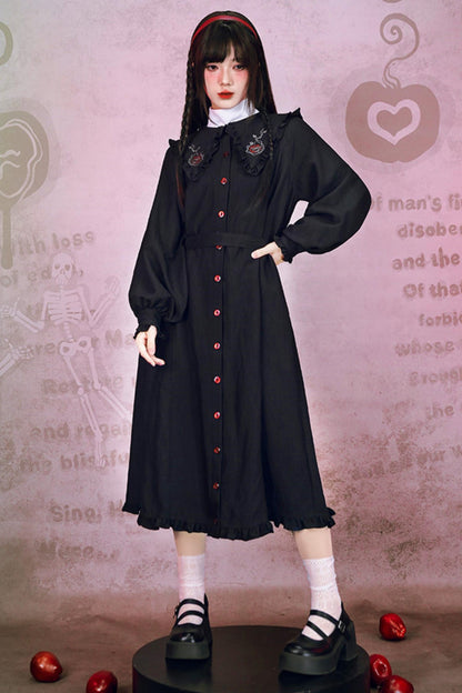 伊甸刺绣蕾丝连衣裙