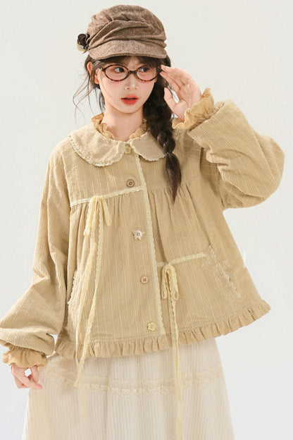 Mori Lace Trim Cotton Jacket + Skirt