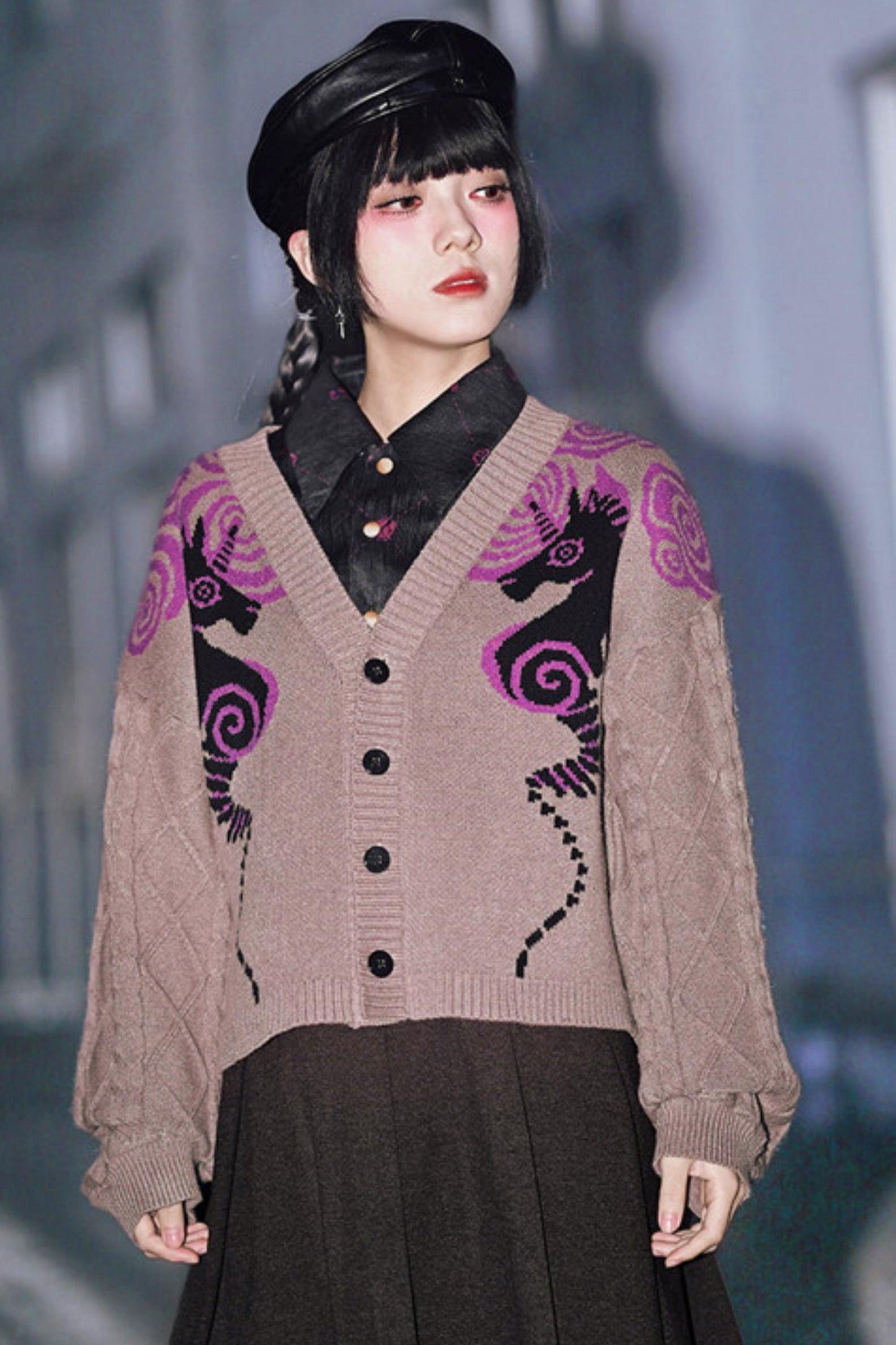 アンブライドゥルドチェスジャカードカーディガン