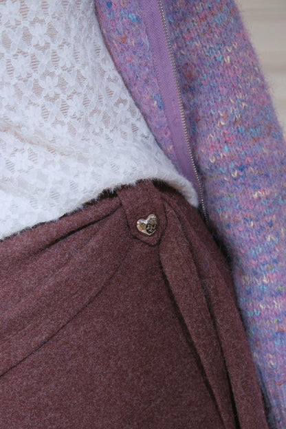 Wood Red Patchwork Skirt