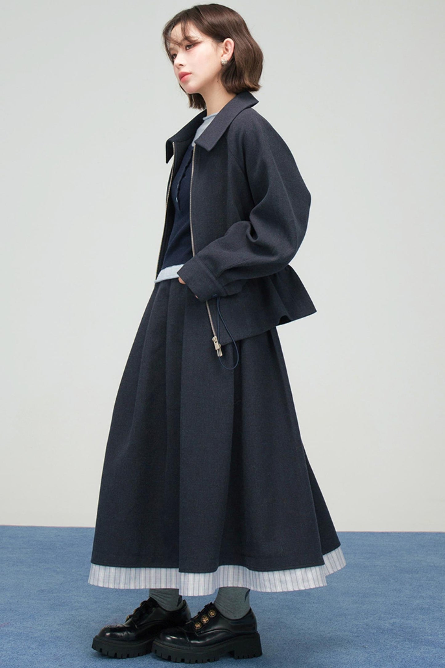 ディープシーブルージャケットスカートセット