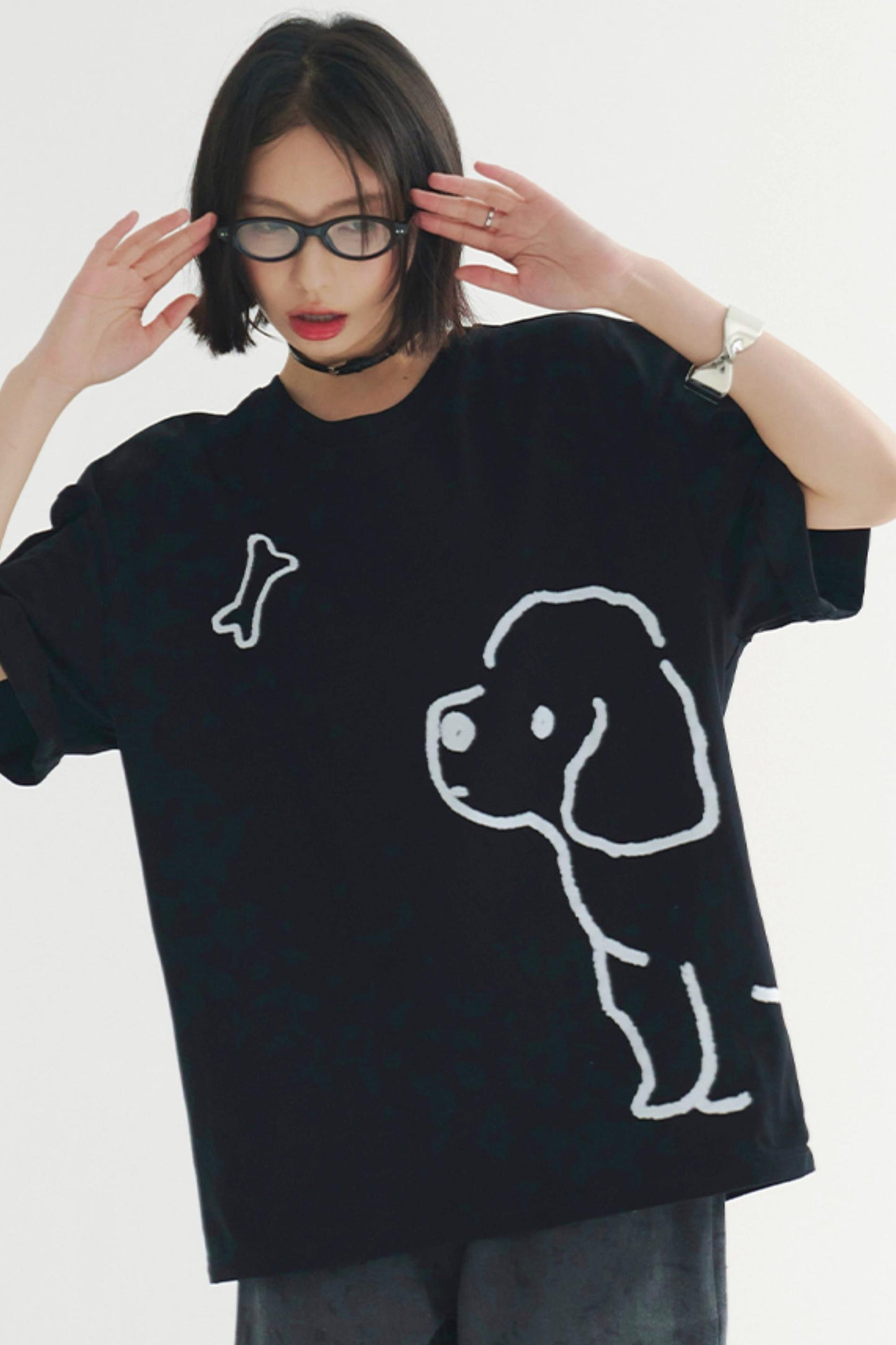 T-shirt à motif chiot